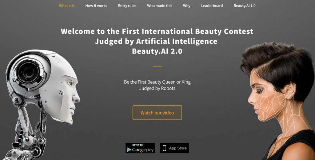 Poster for the first international beauty contest judged by AI