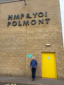 Women's Health Champion Professor Anna Glasier outside HMP & YOI Polmont