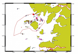 Figure 2 - Map of the study area in the waters surrounding the Small Isles.
