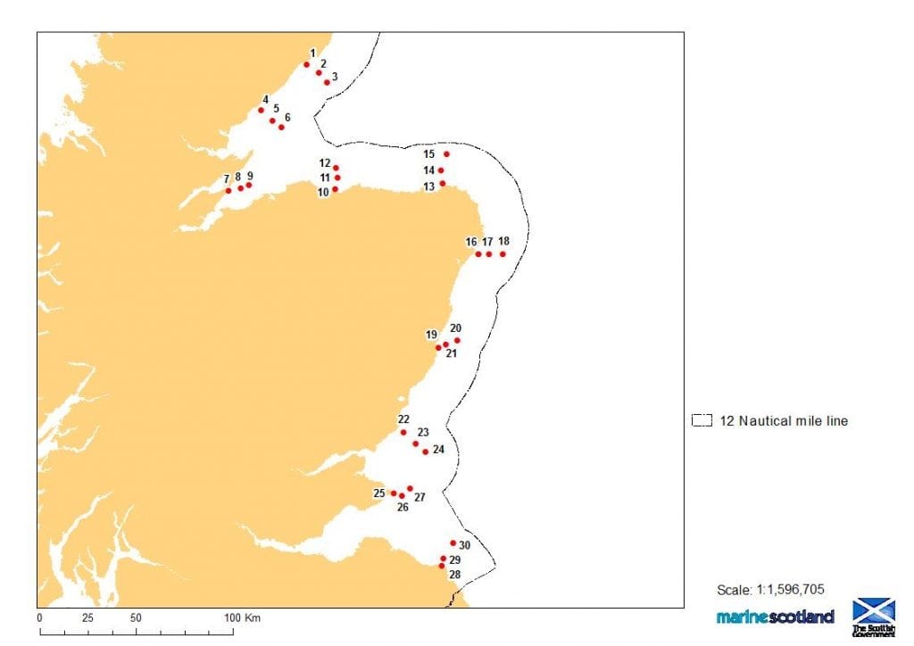 Figure 1 Positions of all 30 moorings for 0716A survey