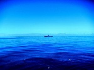Hirta on the deep blue sea. Crown copyright.