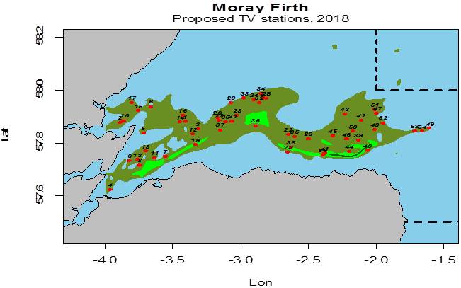 Figure 1 Proposed Moray Firth TV stations 1318A