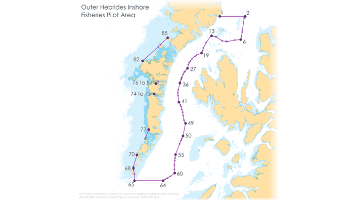 Map of Outer Hebrides Inshore Fisheries Pilot Area