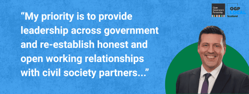 "My priority is to provide leadership across government and re-establish honest and open working relationships with civil society partners"
