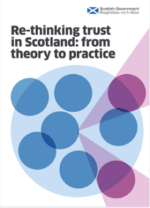 Cover image of the "Re-thinking trust" report