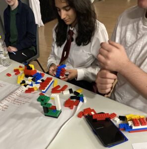 Young people designing with Lego