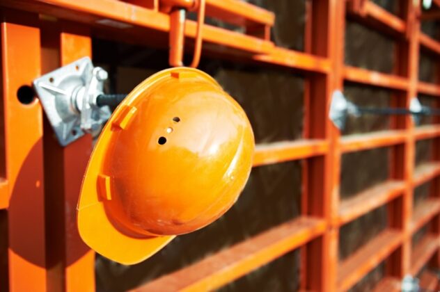 orange construction safety hat