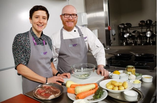Minister for Rural Affairs Mairi Gougeon (left) with Gary Maclean, Scotland’s National Chef (right)